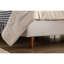 Très grande base de lit pour tête de lit de 54 po de hauteur, revêtement en tissu texturé, fabrication en métal, lattes de bois, pas de sommier tapissier requis, assemblage simple
