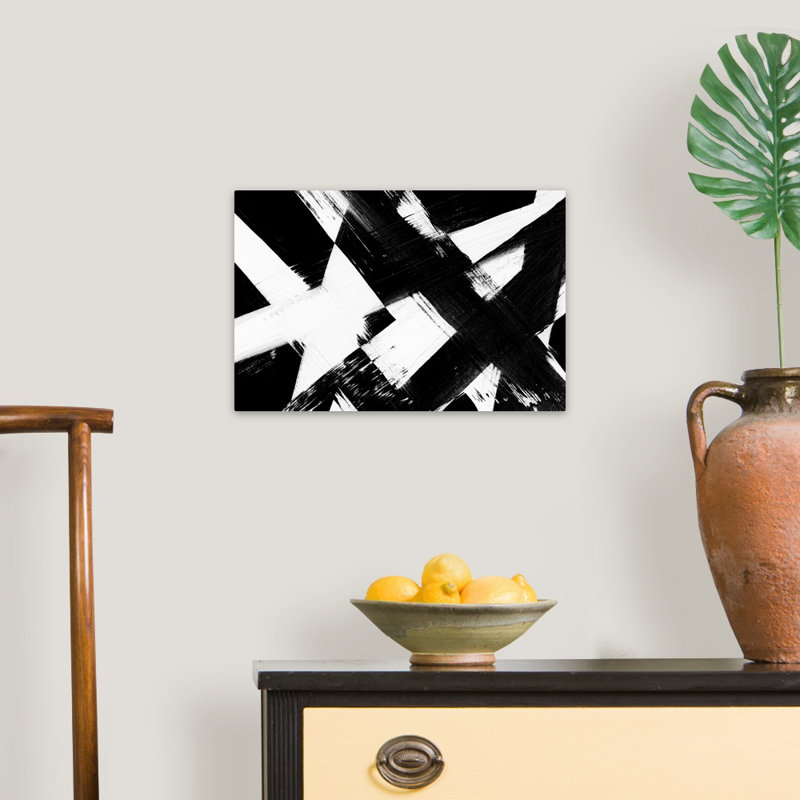 «Black and White Exes» par Inner Circle - reproduction d'art sur toile, H 12 po x l 18 po x P 1,25 po, Toile tendue