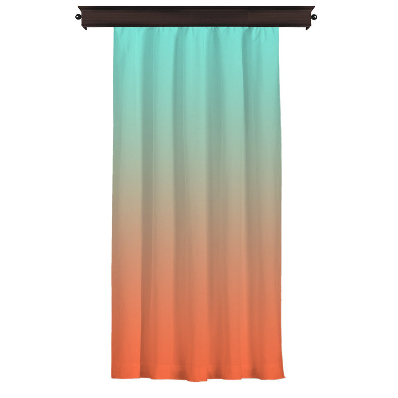 Semi Sheer Curtain, Blue/Orange