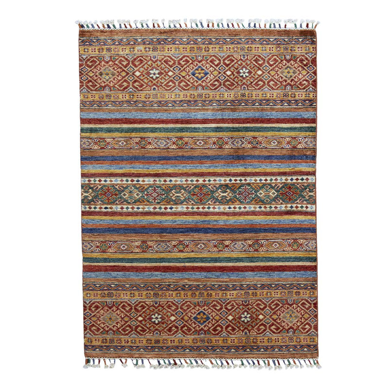 Handmade Silk and Wool Ikat Area Rug