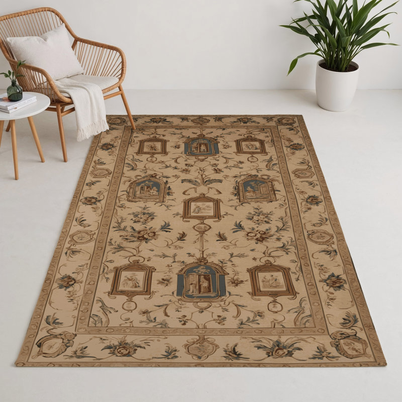 Tapis d'intérieur et d'extérieur brun français, Rectangle 9 pi x 12 pi