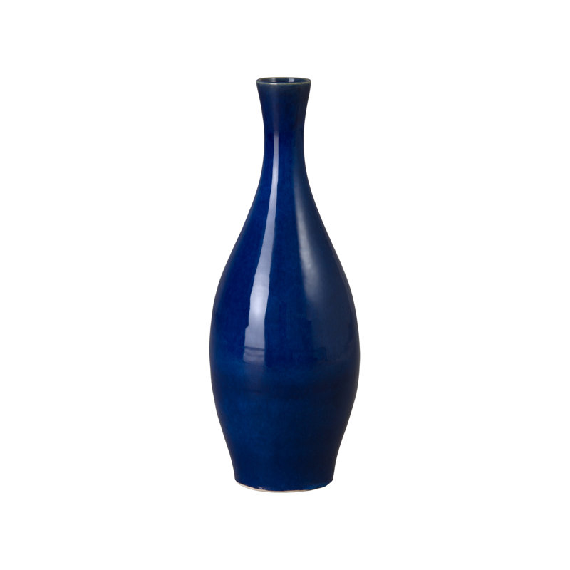 23 in. H Round Ceramic Vase with High-fire treatment, Blue