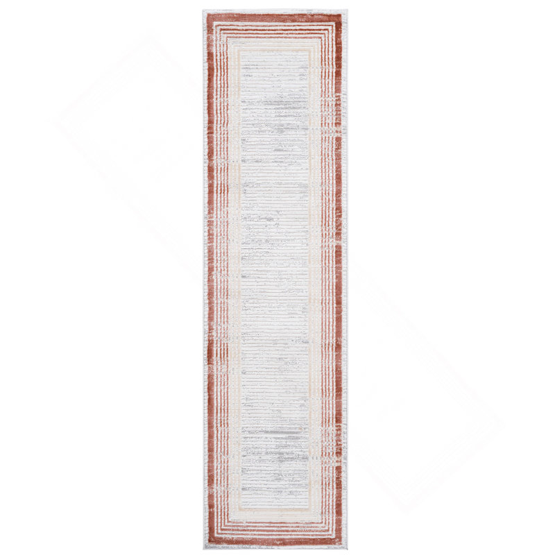 Tapis brun / / à bordure Collection 2X8, Tapis de couloir 2 pi 2 po x 8 pi