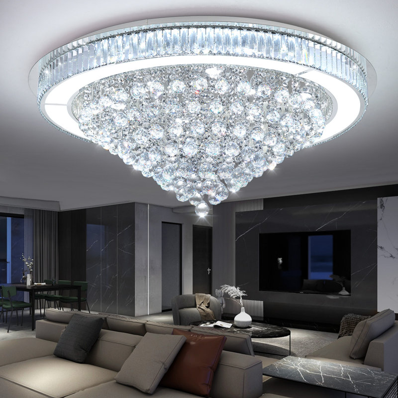 Lustre en cristal Glam argenté, Argent