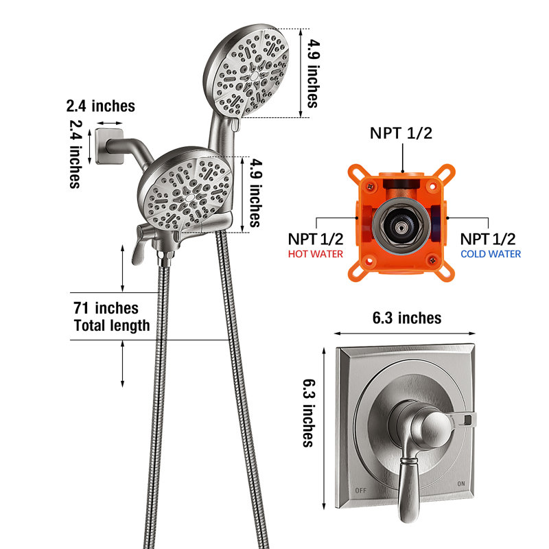 Diverter Complete Shower System with Rough in-Valve