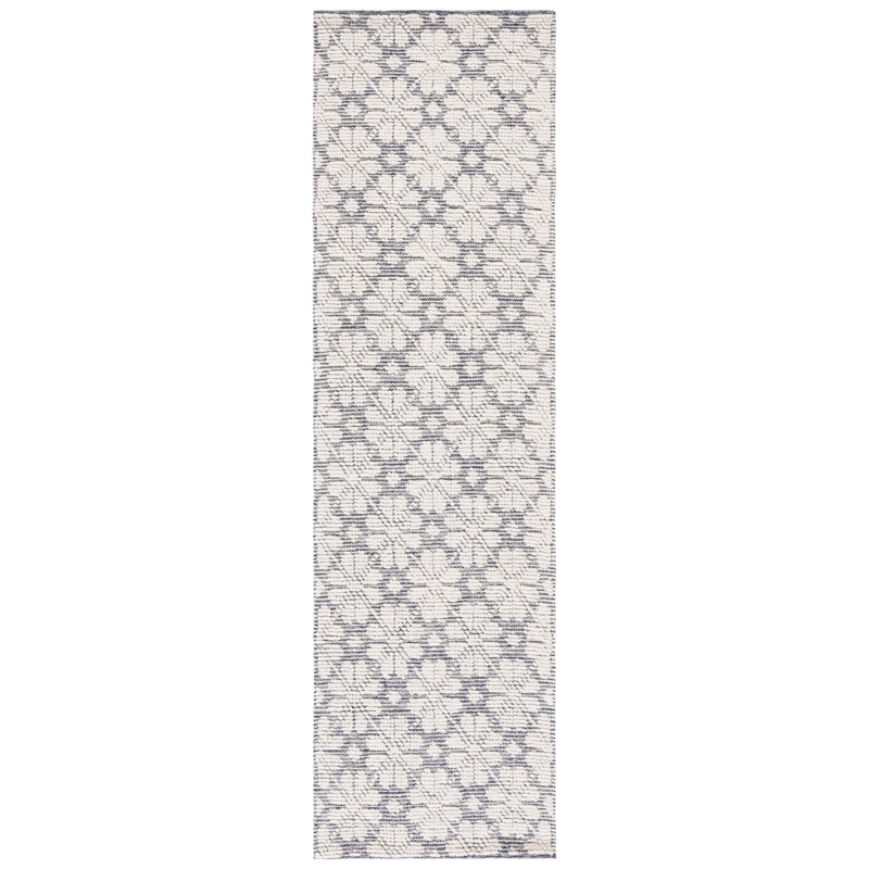 Vermont Hand Woven Wool Geometric Rug, Runner 2'3" x 8'