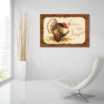«Vintage Thanksgiving B» par Jean Plout, art mural en verre acrylique, 36 po x 24 po