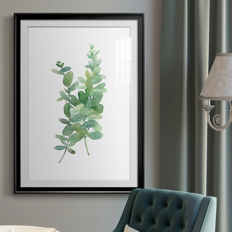 Eucalyptus I - Peinture sur toile encadrée, Noir, H 36,5 po x l 26,5 po x P 1 po