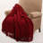 Cable Tweed Knit Throw Blanket-786868116-779535571