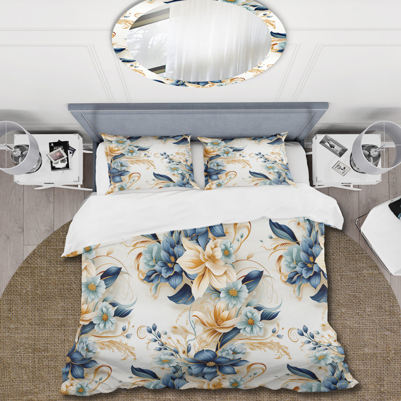 Literie à motif cachemire Coastal Retreat III, Housse de couette pour grand lit et 2 taies décor