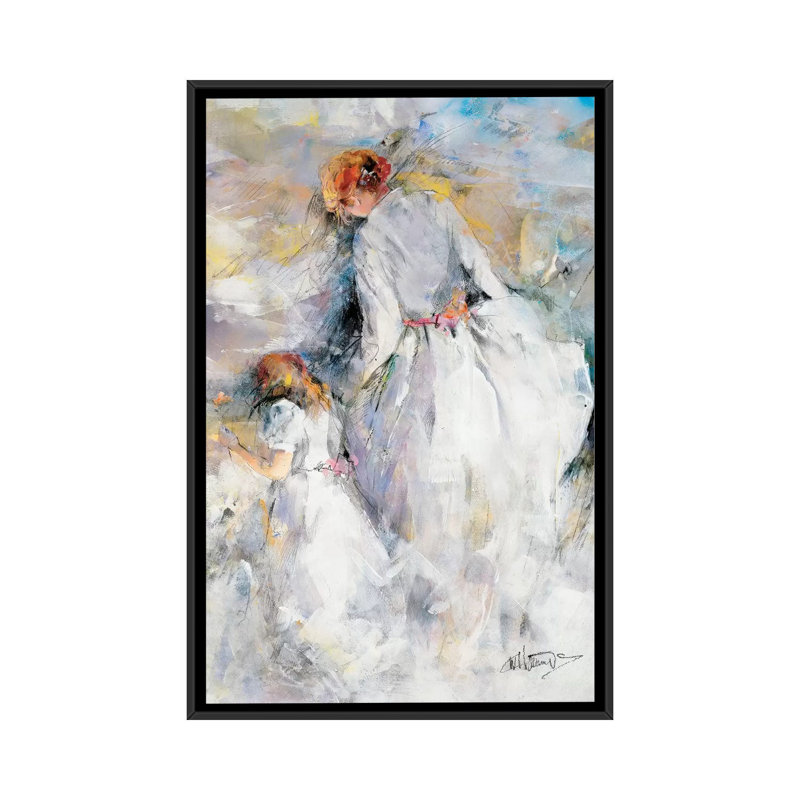 « my fille », reproduction sur toile, H 26 po x l 18 po x P 1,5 po, Toile avec cadre noir, Pas de tapis