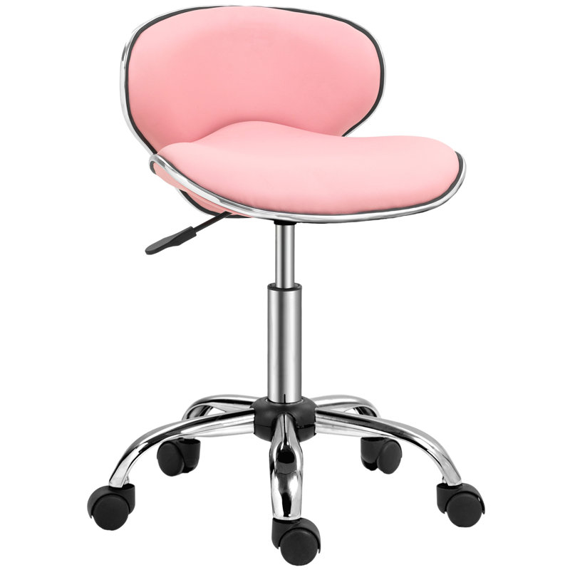 Collbaith Backed Adjustable Height Lab Stool, Pink