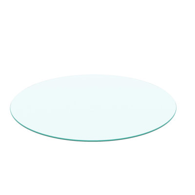 24" Inch Round Tempered Glass Table Top Clear Glass 1/4" Inch Thick Round Polished Edge (Old Sku:W126560368)
