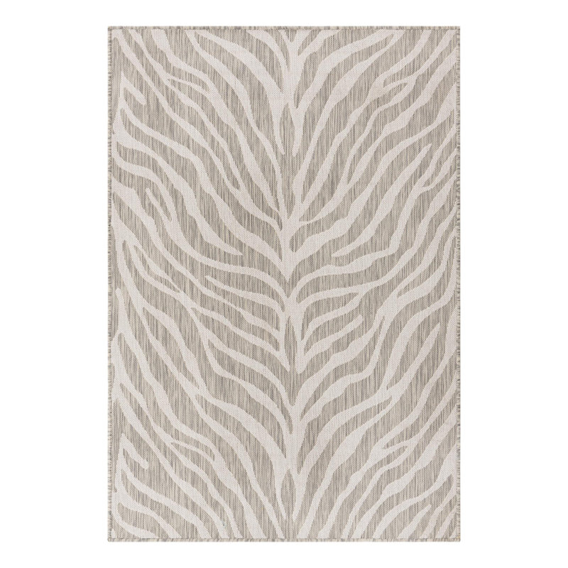 Tapis d'intérieur / extérieur gris à imprimé animal Tullyrusk, Rectangle 4 pi x 6 pi