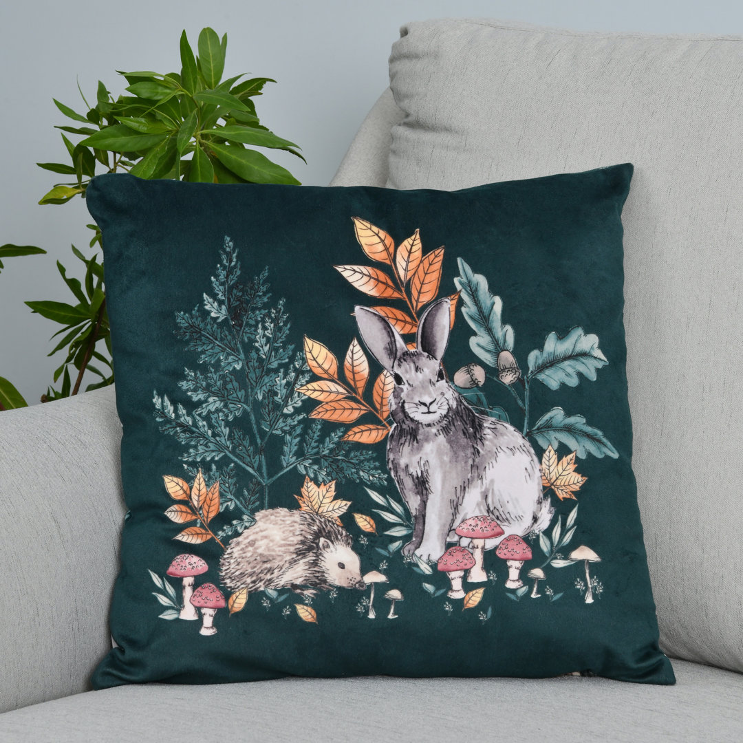 Printed Animal Animal Print Square Scatter Cushion with Filling