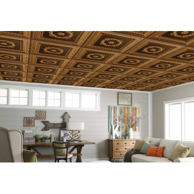 Falkirk Perth 24'' L x 24'' W High Gloss PVC Glue Up Ceiling Tile