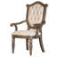 Ensemble de 2 fauteuils en chêne vieilli / chêne vieilli Seven Oaks avec dossier capitonné et accoudoirs à volutes