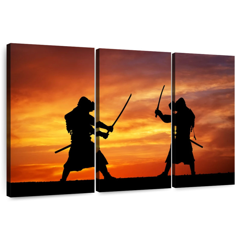 Leisha Samurai Sunset Duel, 36" H x 57" W