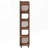 6-Tier Rustic Brown Narrow Corner Bookshelf