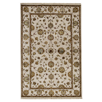 Handmade Silk and Wool Area Rug