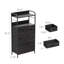 120x60x30cm Tiger Stripe Storage Dresser with 5 Fabric Drawers, Sturdy Metal Frame, 2 Open Shelves & Side Hooks, Space-Saving Organizer for Bedroom, Entryway and Living Room, Brown-1904523398