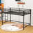 Twin Sturdy Metal Loft Bed With Ladder
