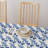 Square Tablecloth, 100% Cotton, 52X52", Blue Watercolor Roses