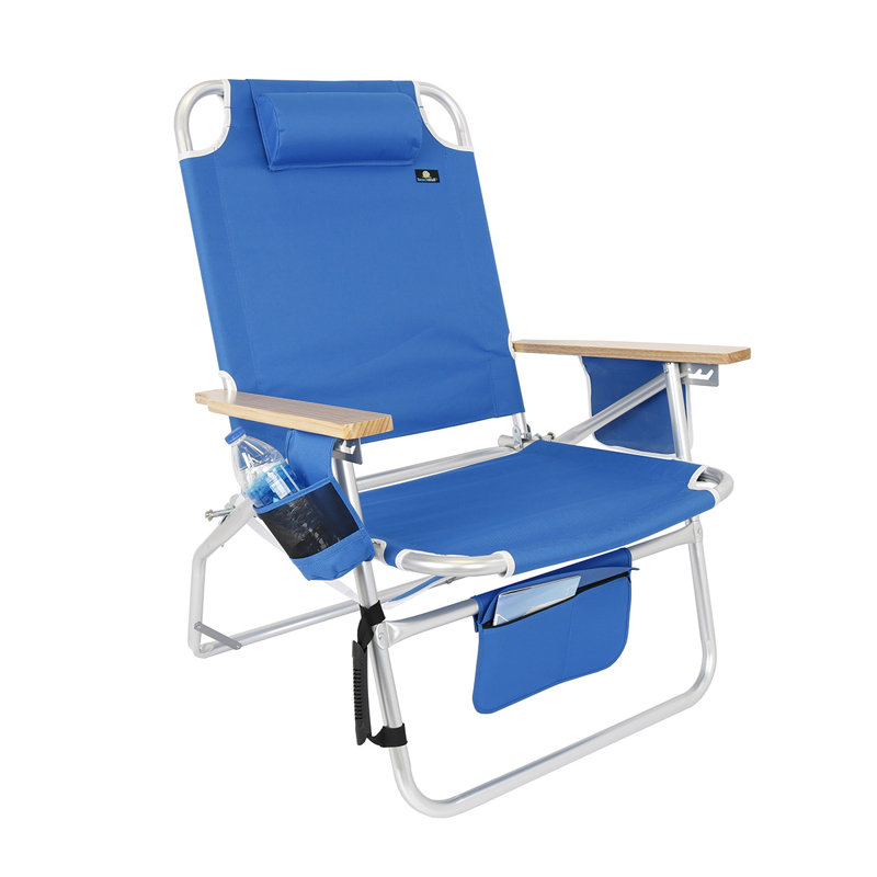 Big Jumbo 500 lbs XL Wide Heavy Duty Beach Chair for Big & Tall Adults, Aluminum Tubing - 4 Reclining Positions, Blue