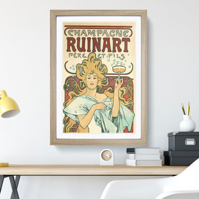 Champagne Ruinart Vol.1 by Alphonse Mucha - Picture Frame Painting on MDF