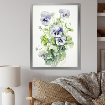 " Green And Purple Blossum Harmony Pansies Bouquet "