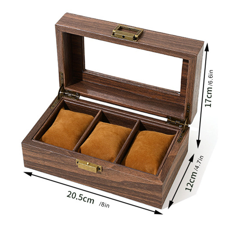 Watch Storage Box Display Case with Removable Pillows Clear Window Design All-Round Protection Large Capacity Dust-Proof Watch Organizer