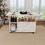 Table pliante multifonctionnelle avec tablettes et roulettes de rangement, table de salle à manger pliable de 47 pouces pour les petits espaces, bureau compact pour la cuisine, dortoir, bureau (blanc)-121068979