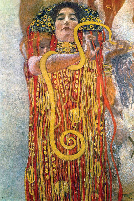 « hygeia » par gustav klimt,, impression, H 30 po x l 20 po x P 0,5 po
