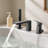 Roman Tub Faucet 3 Hole Waterfall Bathtub Faucet with 1 Handle Matte Black