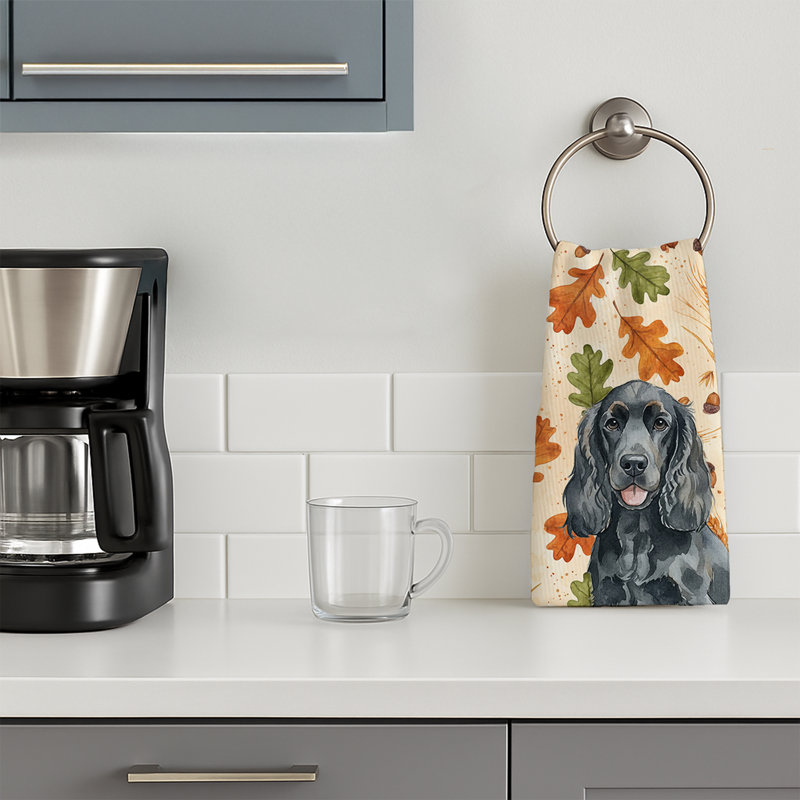 Serviette de cuisine tricolore Sheltie, Épagneul cocker noir