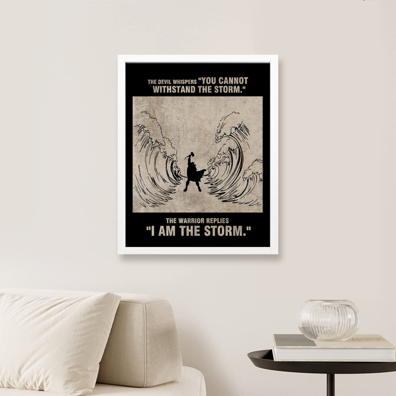 «I Am The Storm» sur papier, Blanc, H 10 po x l 8 po