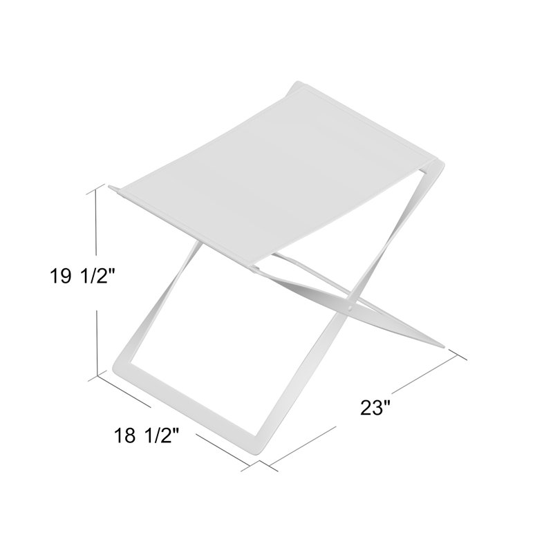 Folding Stool-Brown Leather