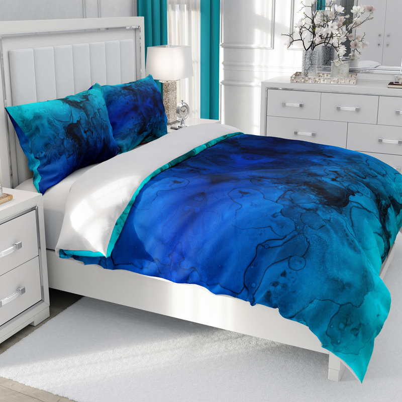 Polyester Abstract Duvet Cover, Queen Duvet Cover + 2 Shams, Abstract 1