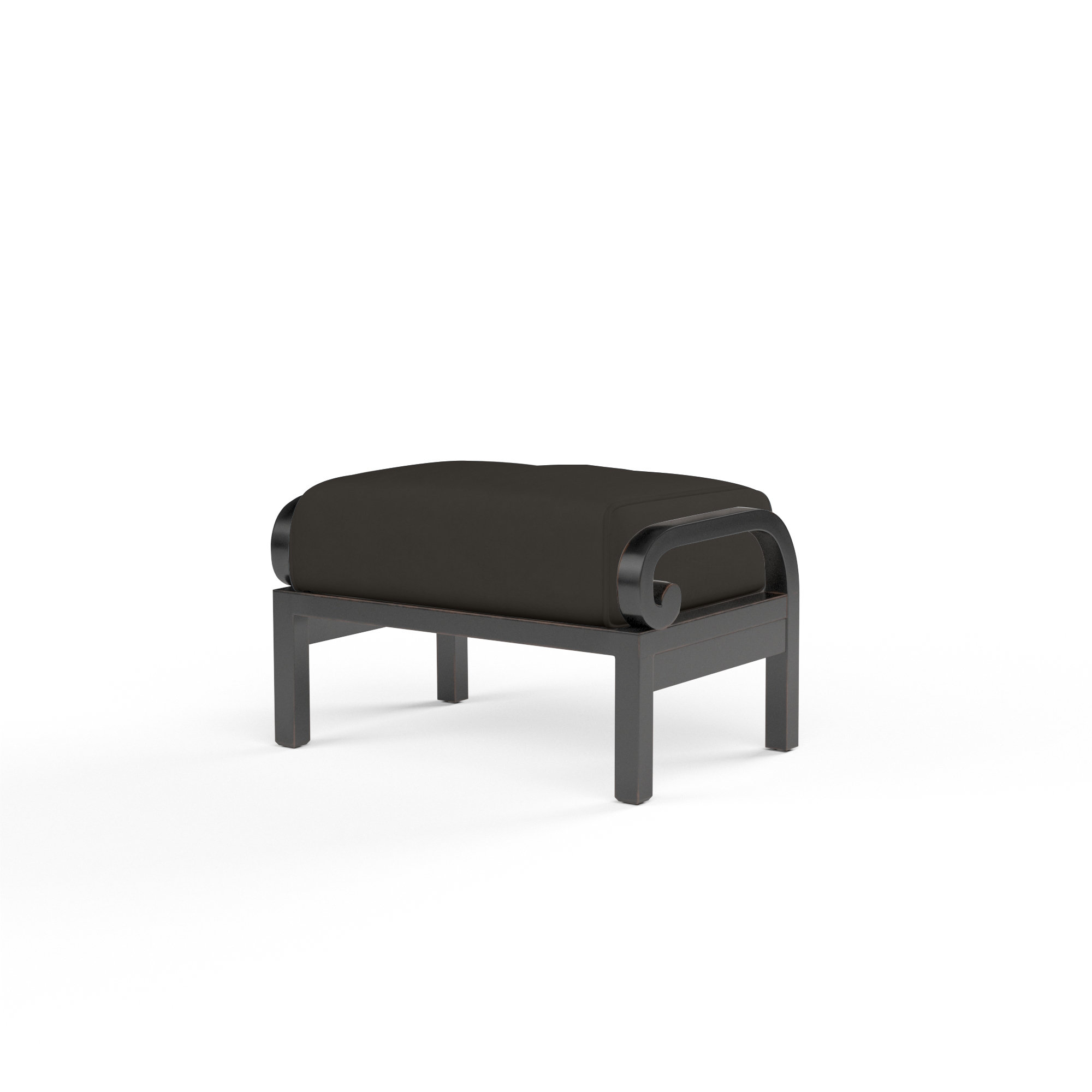 Monterey Outdoor Ottoman with Sunbrella® Cushion, Spectrum Carbon Sunbrella® Plainweave