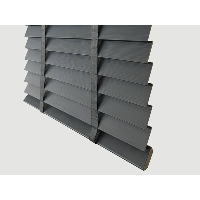 Fauxwood Tape Venetian Blind, 135cm W x 150cm L, Charcoal