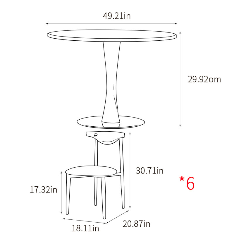Ensemble de tables rondes simples de style nordique