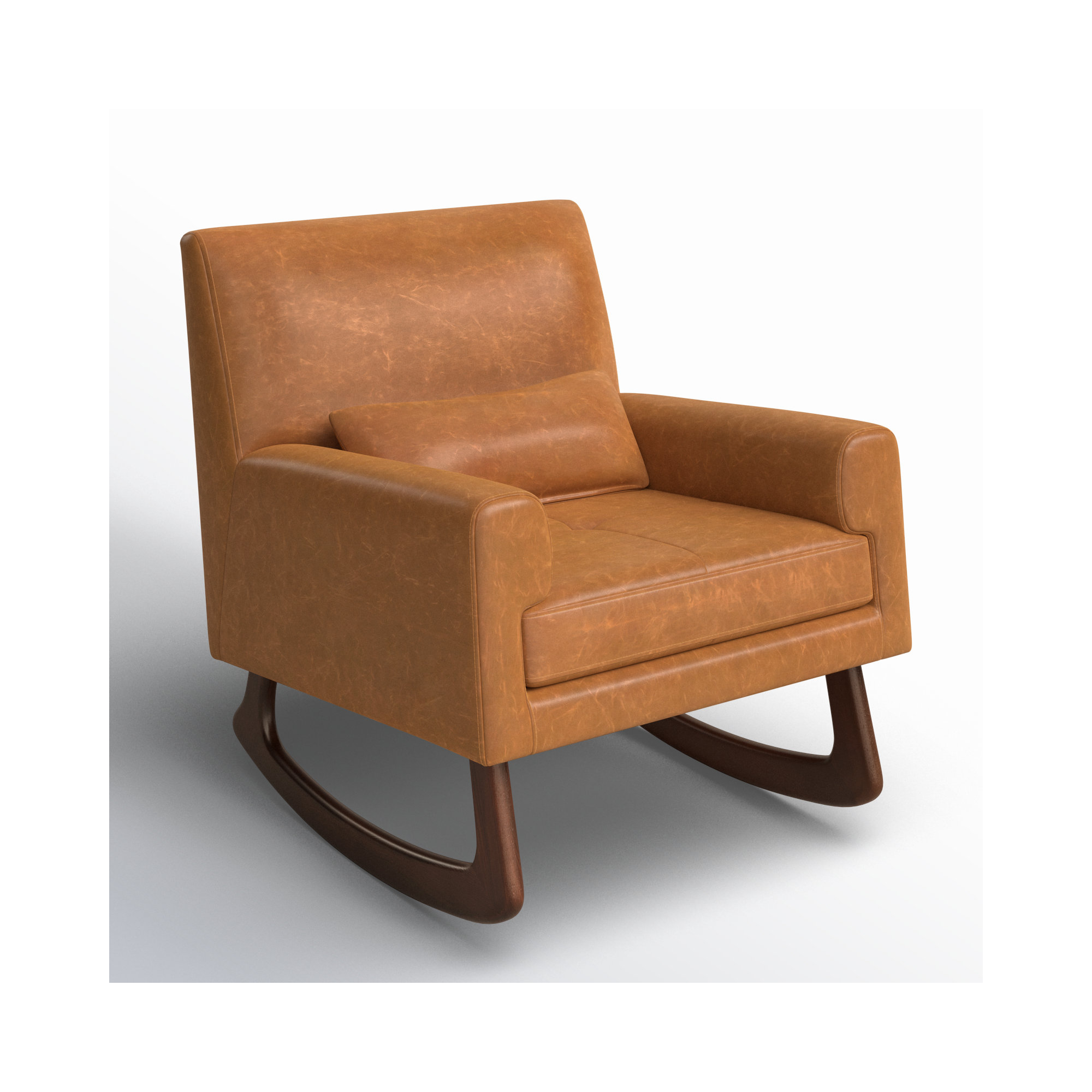 Sleepytime Rocking Chair, Tan Faux Leather, Walnut