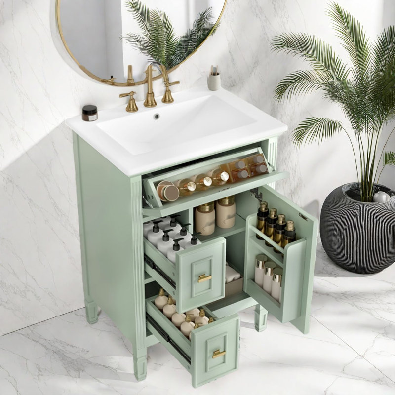 Meuble-lavabo moderne (doit inclure le meuble-lavabo et le lavabo) avec rangement