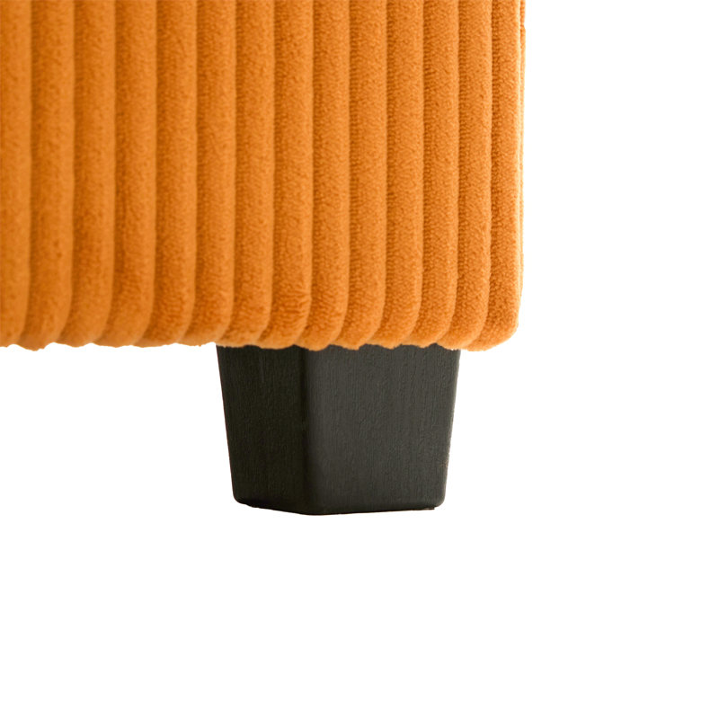 Canapé modulaire réversible en L 76,39 po avec rangement coulissant, repose-pieds et oreillers avec chargement USB, porte-gobelet pour le salon