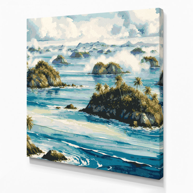 Art mural sur toile bleu, H 12 po x l 12 po