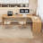 Burlywood L shaped desk,corner desk with Solid Wood-106239369-106239368