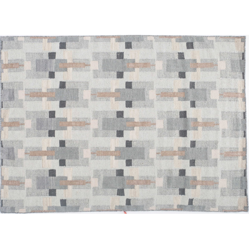 Contemporary One-of-a-Kind Rectangle 5'3" x 7'11" Hand Knotted Area Rug
