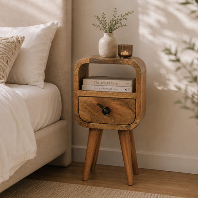 Gelsomina 20cm W Solid Wood Bedside Table