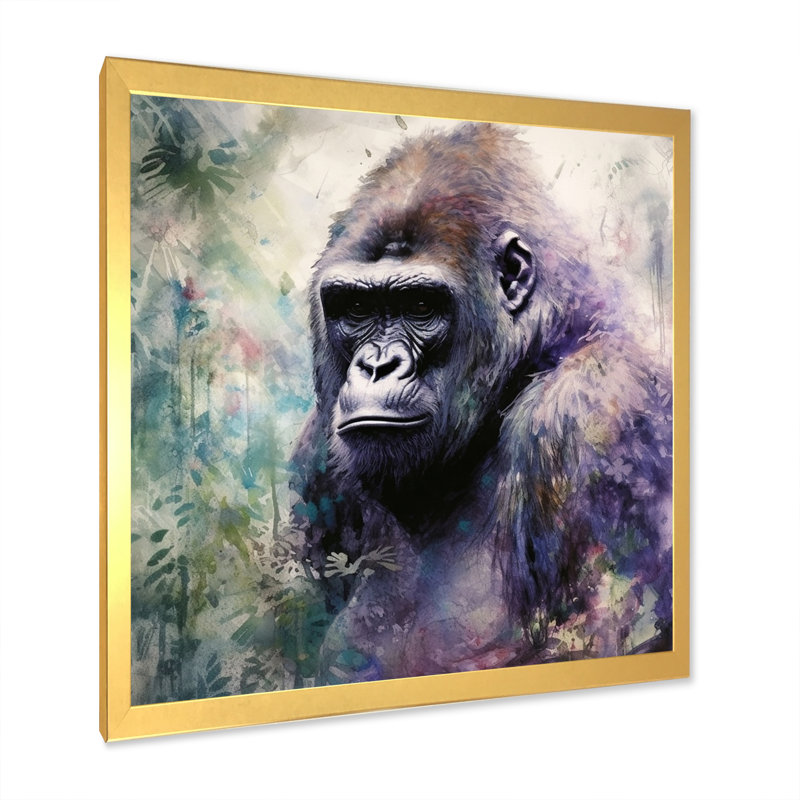«Powerful Gorilla Primer II» sur toile, H 36 po x l 36 po x P 1,5 po, Cadre doré à une seule photo