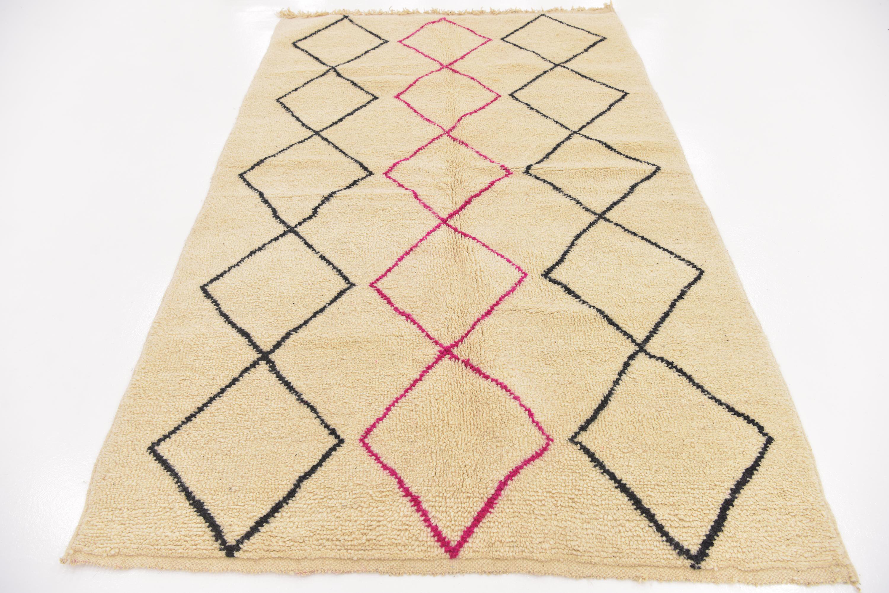 Tapis Runner Blanc Senneh 2,5x10 Pieds – Tapis Caucasien Design, Noué Main – Laine 100%